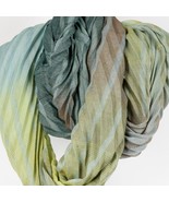 Collection Eighteen Infinity Scarf Aqua Lime Green Striped Wide Accessory - $15.70