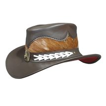 Cow Hair On Hide Western Australian Rodeo Leather Hat - £217.29 GBP