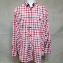 Men&#39;s Size 2XL Scheels Outfitters Plaid Long Sleeve Vented Button Up Cam... - £13.64 GBP