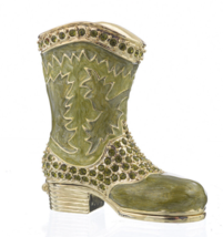 Green Boot trinket box hand made by Keren Kopal with Austrian crystals F... - $59.40