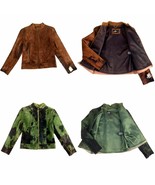 HS-1035 Exotic Nature Hairy, Anjum  Goat Calf Hide Leather Woman&#39;s Jacket  - $5,578.15 MXN