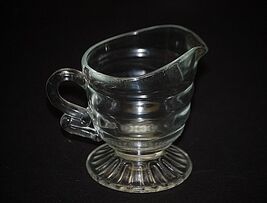 Vintage Christmas Candy Clear by Indiana Glass 3-1/2" Footed Ribbed Crea... - $16.82