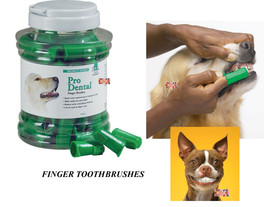 Top Performance 50pc ProDENTAL FINGER TOOTHBRUSHES PET DOG CAT Toothbrus... - £35.39 GBP