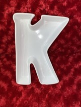 Letter K Candy Nut Dish Ceramic White Wedding Serving Birthday Party Surprise - £9.08 GBP