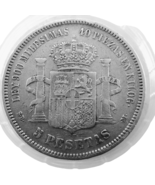 5 Pesetas - Amadeo I 1871 - $216,955.25 MXN