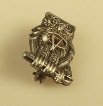 Vtg Hallmarked Sterling Silver Detailed Owl in Branch with Logo Sign Pin Brooch - £43.65 GBP