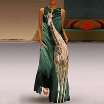 Tall Giraffe Surrounded by Greenery Maxi dress - $47.00