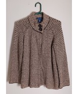 Karen Scott Brown/Tan Button Collar Open Front Cardigan Sweater Womens S... - $370.44 MXN