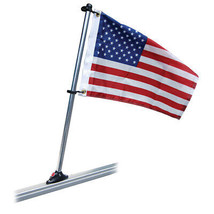 Taylor Made Pontoon 24&quot; Flag Pole Mount &amp; 12&quot; x 18&quot; US Flag - £56.08 GBP