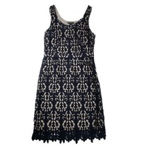 Banana Republic Sleeveless Midi Dress Lace Overlay size 6 Navy Blue Baro... - $19.94