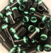 12 Ultra-Premium Quality Iron Ferrules Black with Silver &amp; Green Rings 1” - $37.99