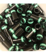 12 Ultra-Premium Quality Iron Ferrules Black with Silver &amp; Green Rings 1” - €32,99 EUR