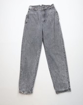 Vintage 80s 90s Streetwear Womens 28 Thrashed Pleated High Waist Denim J... - $29.65