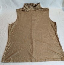 Laura Ashley Gold Sleeveless Mock Turtleneck - Women&#39;s L - GUC - £6.98 GBP