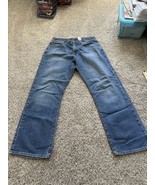 Lucky Brand Jeans Mens Size 34 Blue Denim Dungarees Classic Fit Flawed - $16.66 CAD