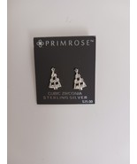 Primrose Cubic Zirconia Sterling Silver Christmas Tree Dangle Pierced Ea... - $229.99 MXN