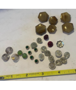 Lot of Small Antique Art Deco GLASS BUTTONS - $14.25