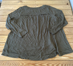 Belle By Kim Gravel NWOT Women’s Rayon Spandex Ruched back Top size 1X Olive N4 - £13.92 GBP