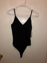 NWT BP Nordstrom Womens SZ Medium Black Thong Bodysuit Spaghetti Strap P... - $11.87
