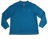 Tommy Bahama Islandzone Supima Men&#39;s Blue/Green Long Sleeve Polo Shirt  ... - $28.61