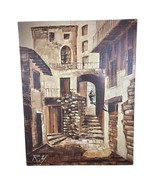 Charming Painting Signed R.Y - City Alleyway Scene, Oil on Canvas - 2Y84 - $350.68 CAD