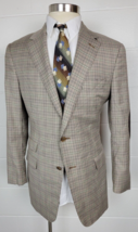 Marzoni Brown Green Check Plaid Sport Coat Bespoke Joe Haden Cleveland B... - £118.04 GBP