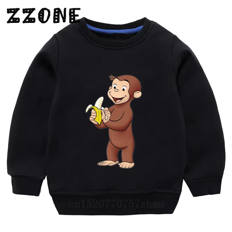 Children&#39;s Hoodies Kids Curious George Monkey Cute  Sweatshirts Baby Cotton Pull - £77.28 GBP
