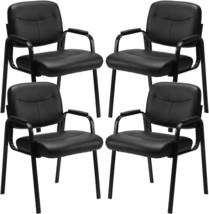 Sweetcrispy Waiting Room Chairs No Wheels Set Of 4, Leather Stationary Office - $194.99