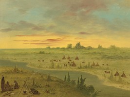 George Catlin Encampment of Pawnee Indians at Sunset Giclee Print + Ships Free - £29.12 GBP+