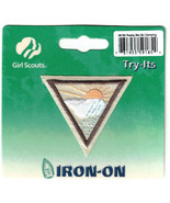 Girl Scout Patch - Ready, Set, Go Camping - Rain Sun Clouds - 59185 Try-Its - £7.38 GBP