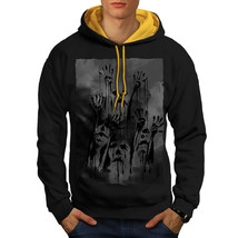 Wellcoda Ghost Apocalypse Zombie Mens Contrast Hoodie, Scary Casual Jumper - £31.13 GBP