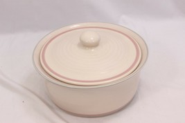 Pfaltzgraff Aura Casserole with Lid 2 qt Pink and Gray Stripe - £21.58 GBP