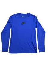 The Nike Tee Long Sleeve Just Do It 2 Sided Logo Ribbed Cuffs SMALL Roya... - £14.00 GBP