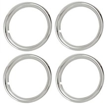 16&quot; Chrome Stainless Steel Trim Rings 1 3/4&quot; Depth Beauty Rings TR4603 NEW SET/4 - £75.01 GBP