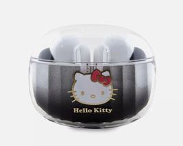 Hello Kitty Bluetooth True Wireless Earbuds with Charging Base Black Android iOS - £34.40 GBP