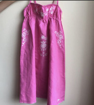 Guess Girls Embroidered Stappy Summer Dress Sz 5 Pink White - £11.99 GBP
