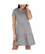 Dresses for Women Nicole Miller XS Gray Knit Tiered Short Sleeves Relaxe... - £21.10 GBP