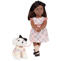 Our Generation Doll &amp; Pet Collection CANDICE &amp; Chic the Puppy Set 18&quot; Doll New - £31.56 GBP