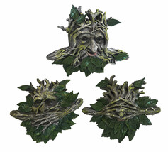 Ebros Large Nature Spirit God Celtic Greenman See Hear Speak No Evil Wall Set - £66.33 GBP