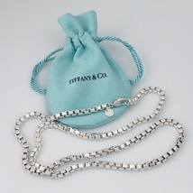 22” Tiffany &amp; Co Large Men’s Unisex Venetian Box Link Necklace - £510.52 GBP