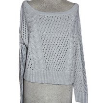 Grey Open Knit Sweater Size Small  - £19.46 GBP