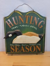 Wood Hunting Season 3D Goose Sign Hunters Pub Plaque Wall Hanging Man Ca... - £19.58 GBP