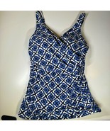 Lands End Faux Wrap Flattering Tankini Top Adjustable Straps Women’s Size 6 - $34.87 CAD