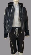 GENUINE LEATHER LEDER TRACKSUIT JACKET SHORTS JOGGING TRACKIES SPORTS CA... - $241.42