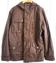 EUC Burton Snowboard Esquire Jacket Brown Pinstripe Ski Winter Men’s Siz... - €30,09 EUR