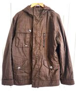 EUC Burton Snowboard Esquire Jacket Brown Pinstripe Ski Winter Men’s Siz... - $34.65