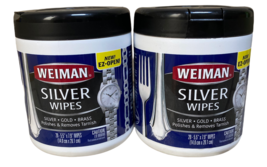 (2)WEIMAN Silver Wipes 20-Count Package Silver Gold Brass Polish Tarnish removal - £31.40 GBP