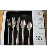 Lenox Stratton 65 PC Flatware Set Service For 12 Stainless Steel 18/10 G... - $130.99 CAD