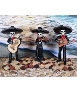 Day Of The Dead Black Mariachi Band Skeleton Folk Musician Figurines Set... - $76.57 CAD