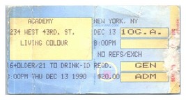 Living Colour Concert Ticket Stub December 13 1990 New York City - £27.13 GBP